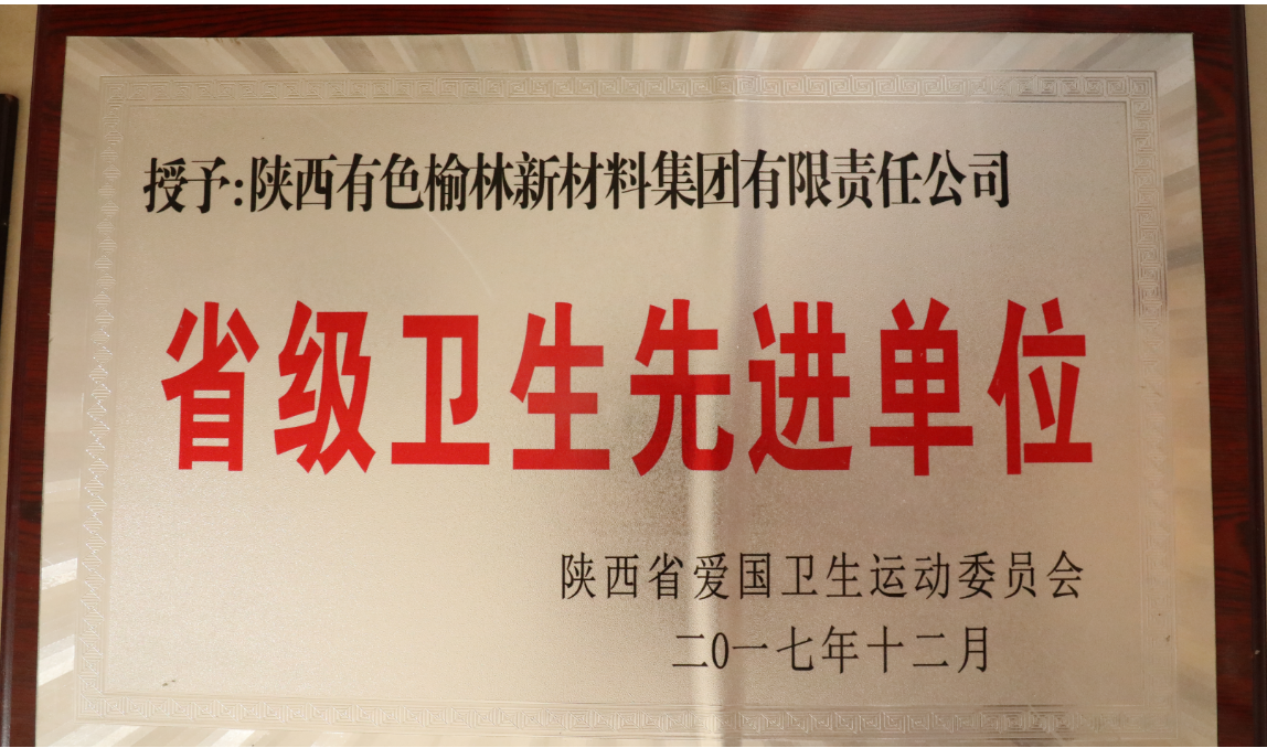 陕西有色榆林新材料集团有限责任公司“省级卫生先进单位”